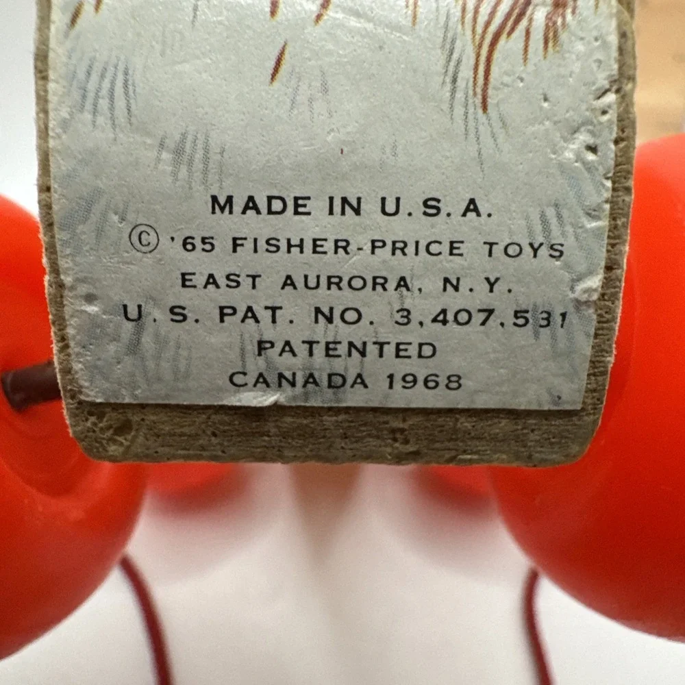 Vintage Fisher Price Little Snoopy Dog 1968 Wood Pull Toy #693 USA‎